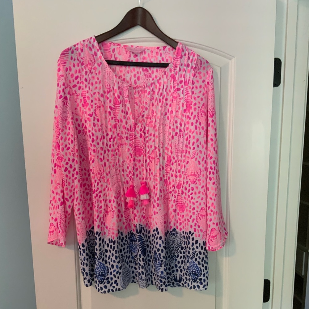 Lilly Pulitzer Pink and Blue Tunic Top